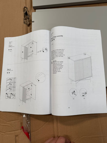 John Lewis Ridge 2 Door Cabinet Grey