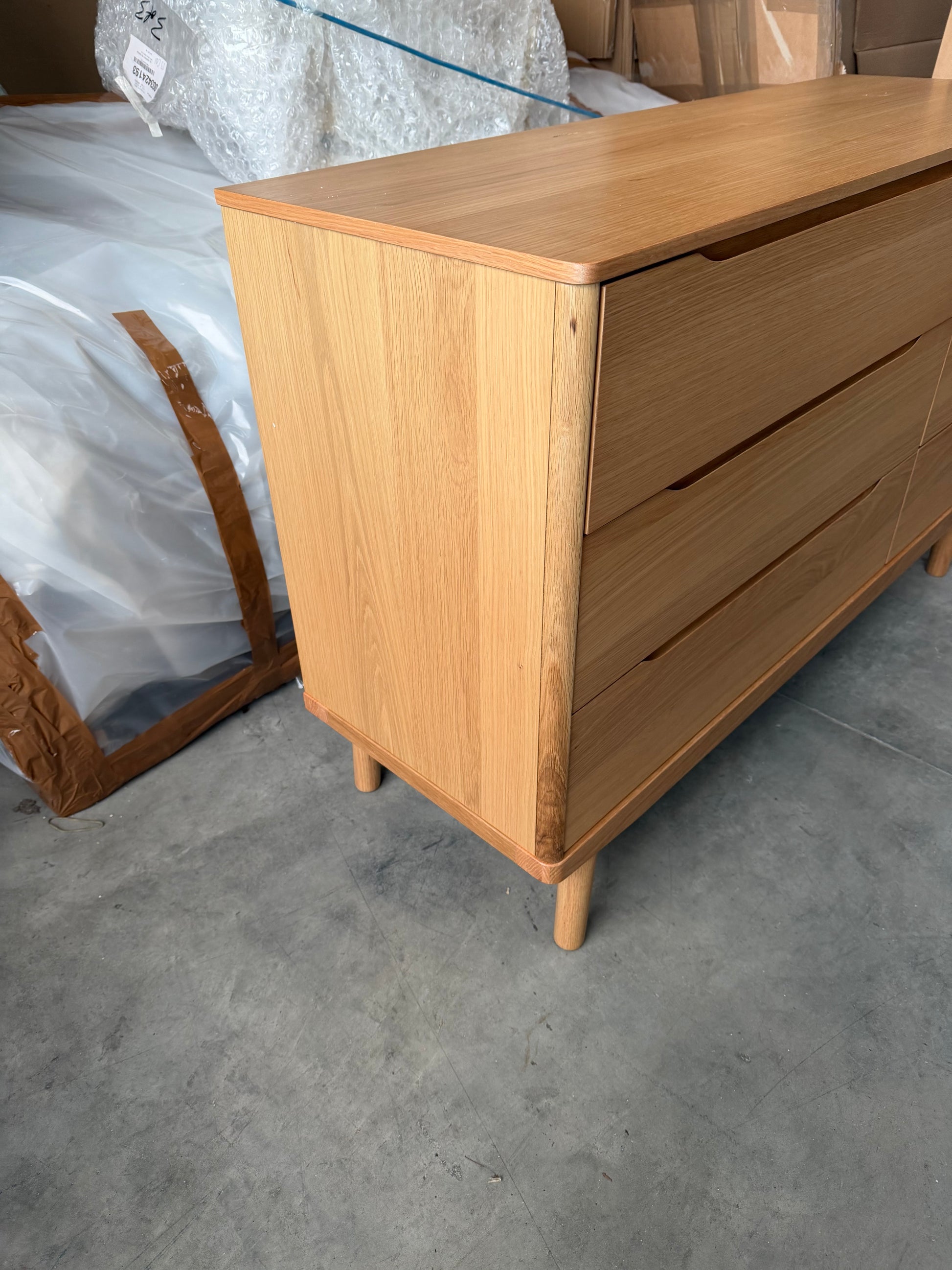 John Lewis Bow 6 Drawer Chest  Natural