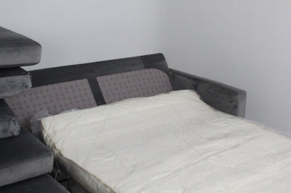 John Lewis Bailey II 4 Seater LHF Chaise End Sofa In velvet steel