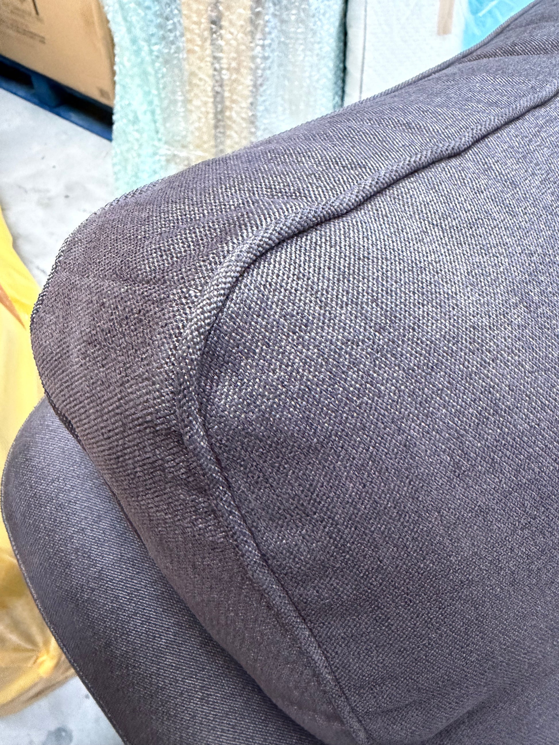 G Plan Vintage 68 RHF Small 2 Seater Sofa Single Footrest Aquaclean Grey