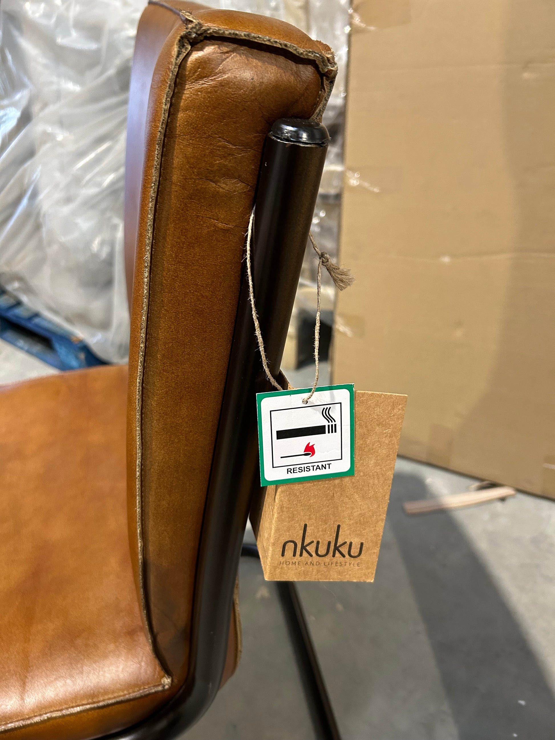 Nkuku Narwana Leather Desk Chair  nkuku Narwana Leather Desk Chair, Aged Tan