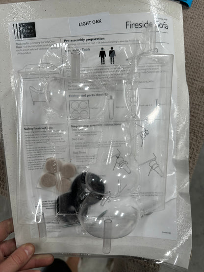 John Lewis Fireside Large 3 Seater Sofa AquaClean Matilda Natural