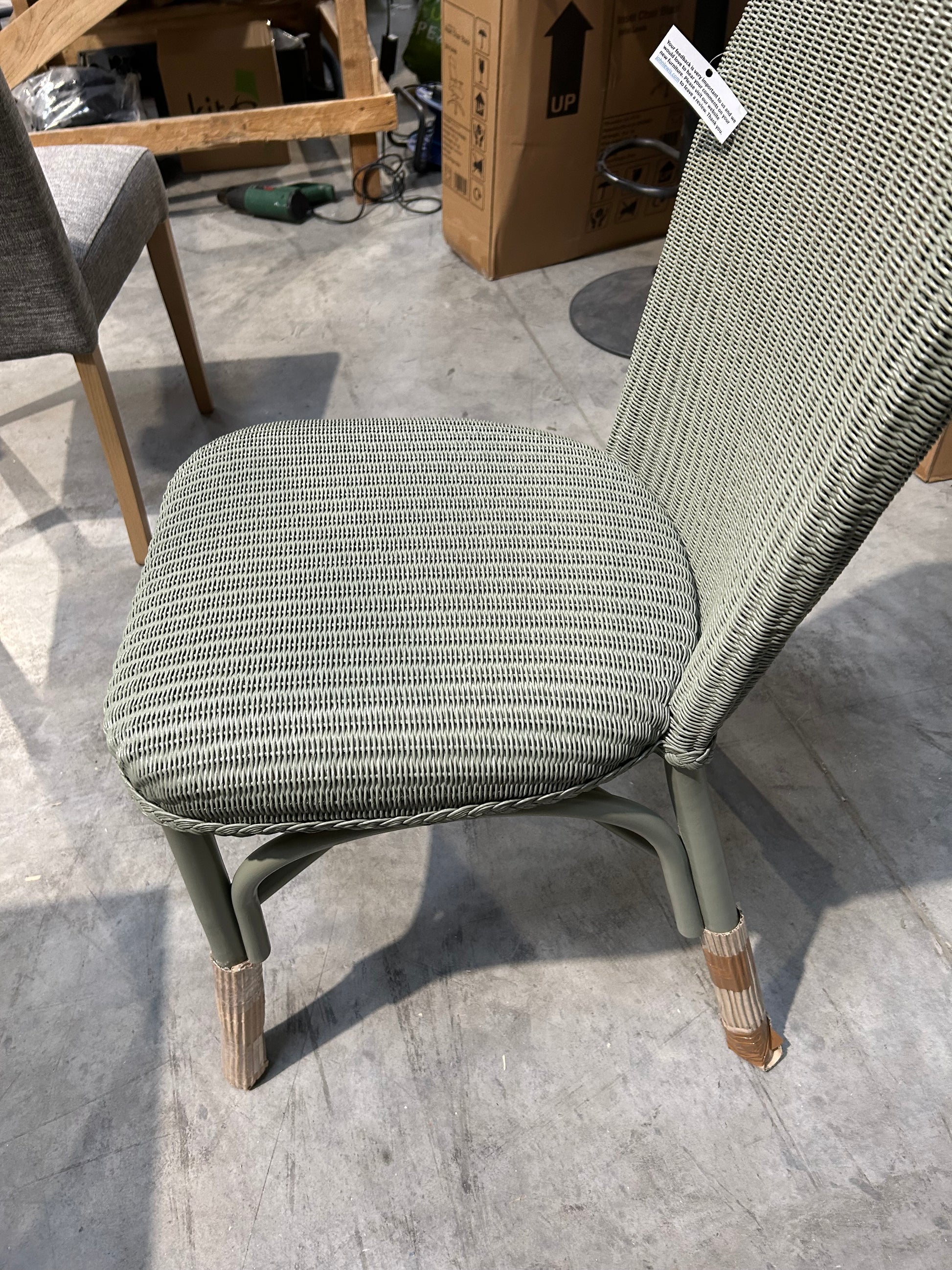 John Lewis Woven Cane Dining Chair Sage Green