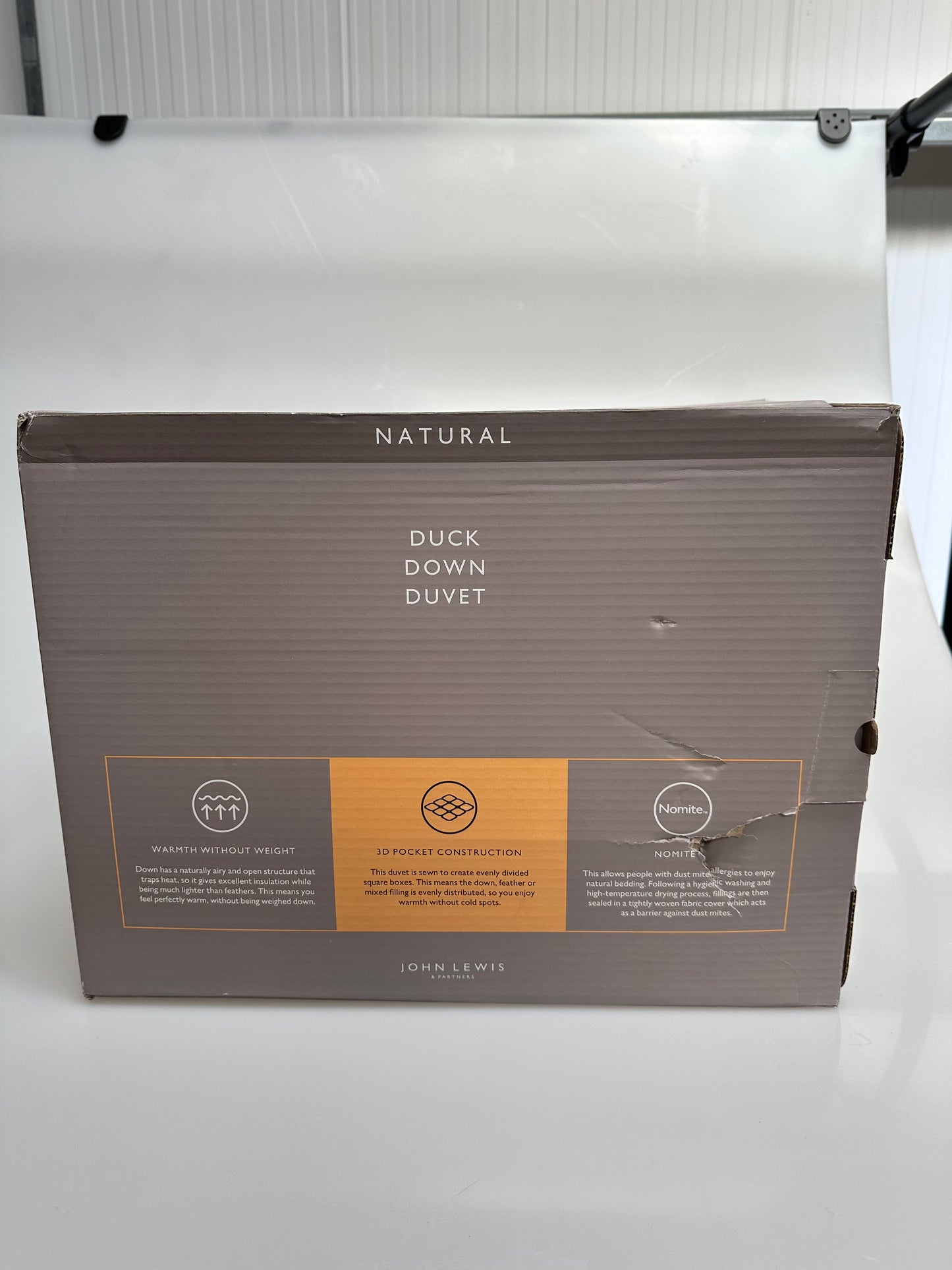 John Lewis Natural Duck Down 60/40 Duvet, 4.5 Tog, King Size, 225 x 220cm, White