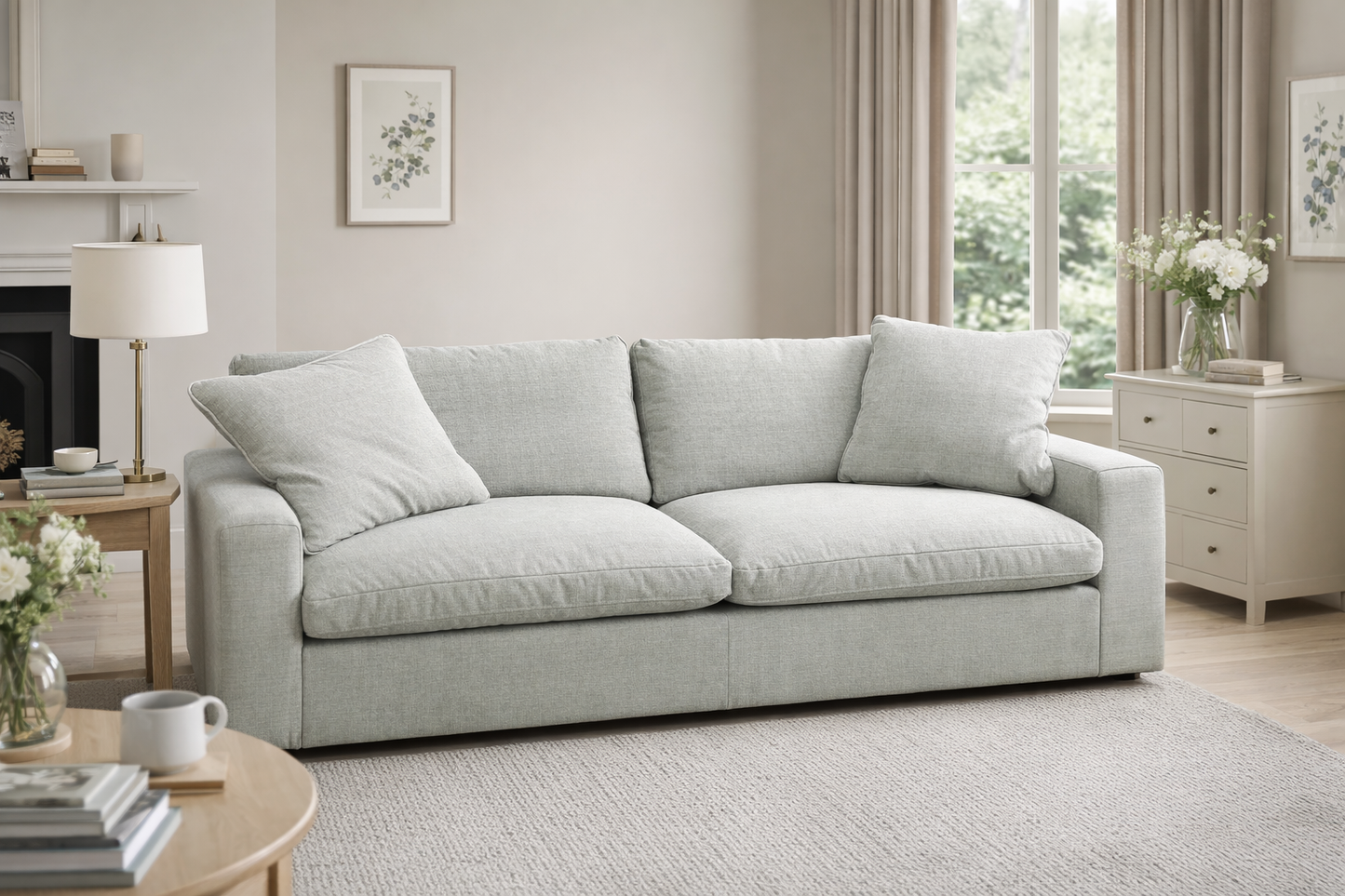 John Lewis Mellow Grand 4 Seater Sofa Aquaclean Sea Grass