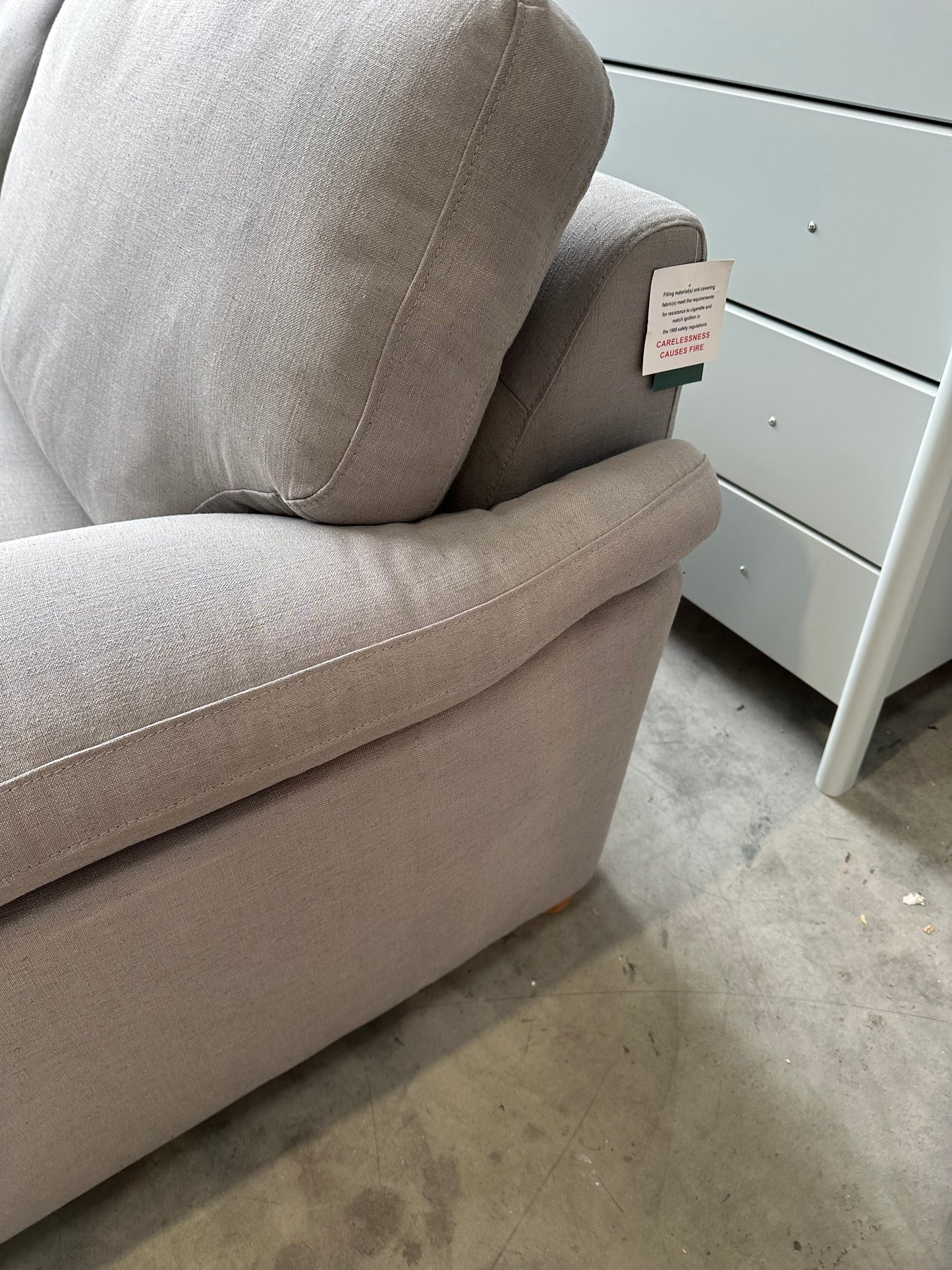 John Lewis Camden Large 3 Seater Sofa in Linen Storm Grey