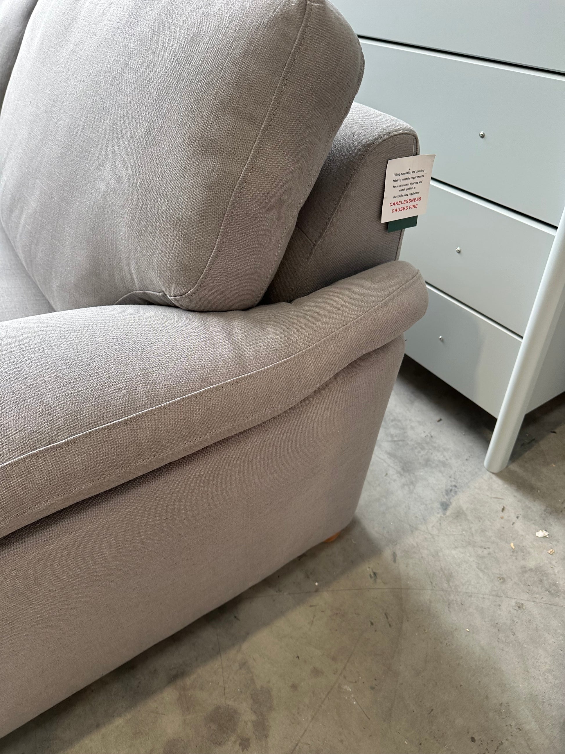 John Lewis Camden Large 3 Seater Sofa in Linen Storm Grey