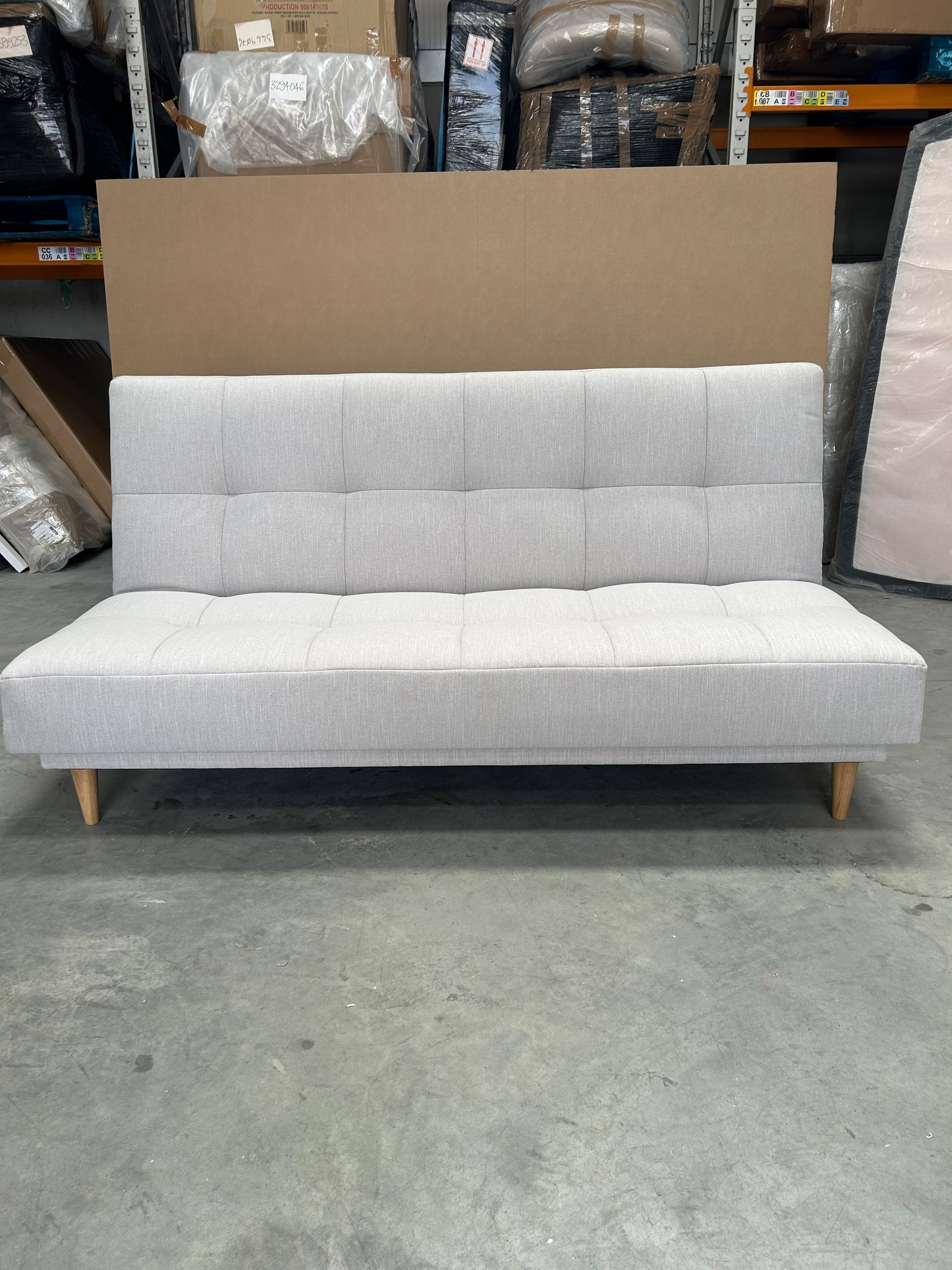 John Lewis Linear Medium 2 Seater Sofa Bed, Light Leg, Topaz Natural