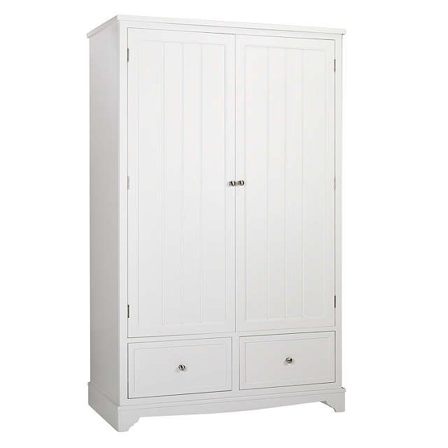 John Lewis St Ives Double Wardrobe with 2 Drawers White 