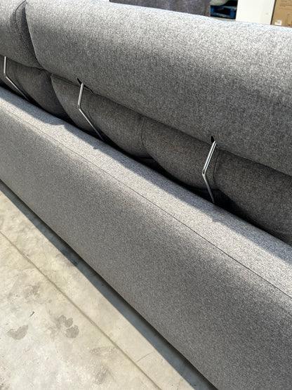 John Lewis Draper II Large 3 Seater Sofa Brushed Tweed Grey