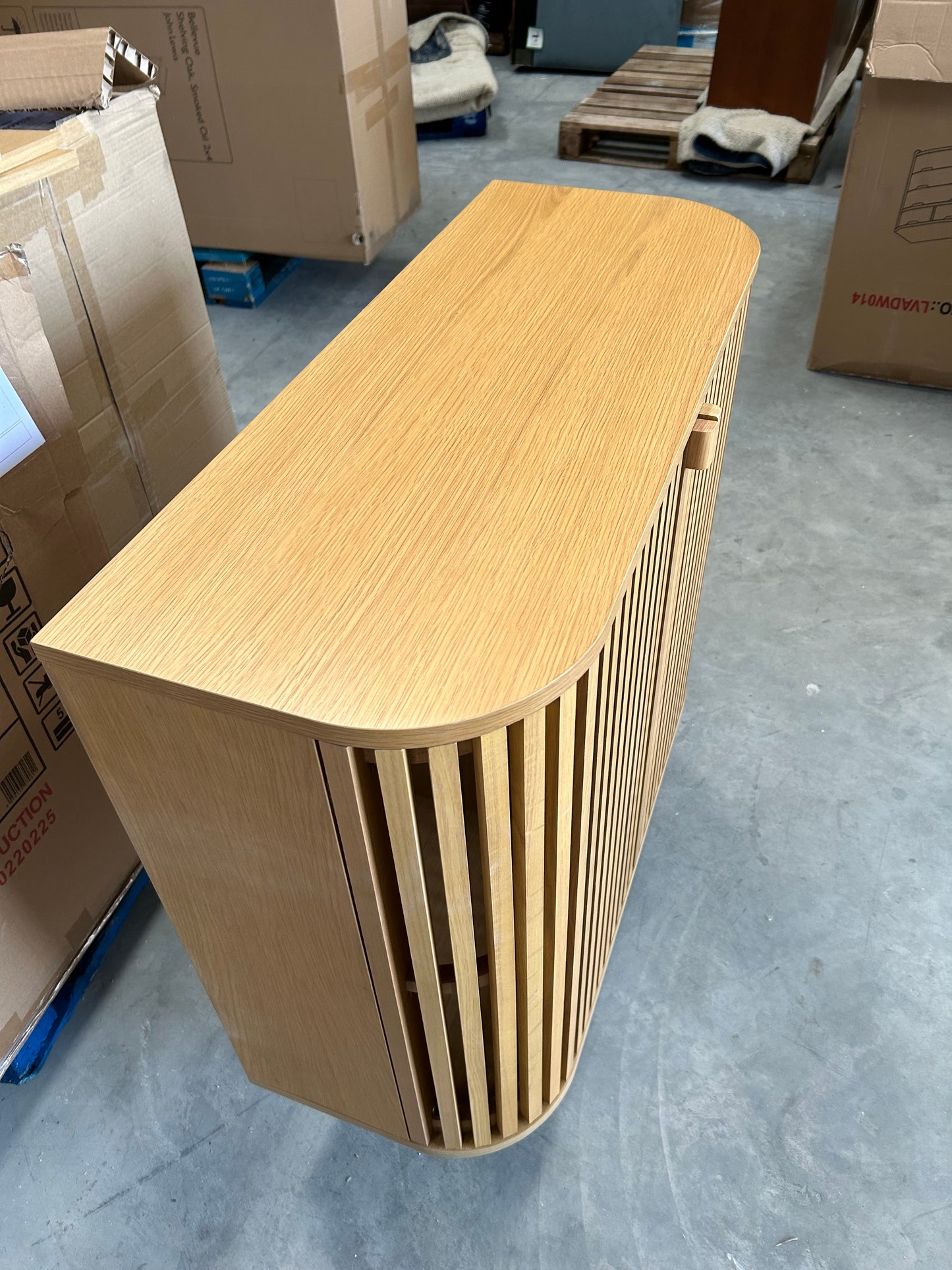 John Lewis Slatted 2 Door Cabinet, Natural