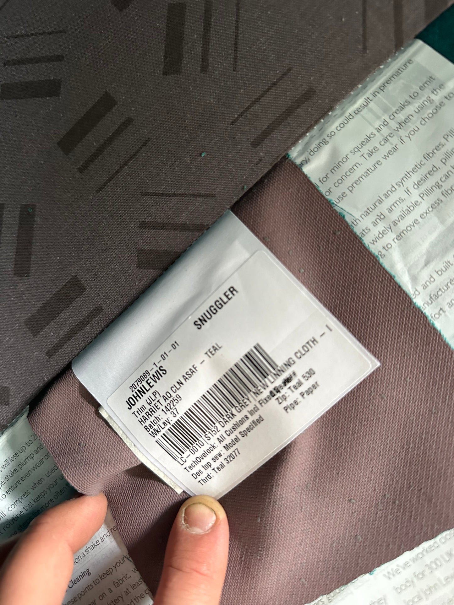 John Lewis Trim Snuggler Aqua Clean Teal