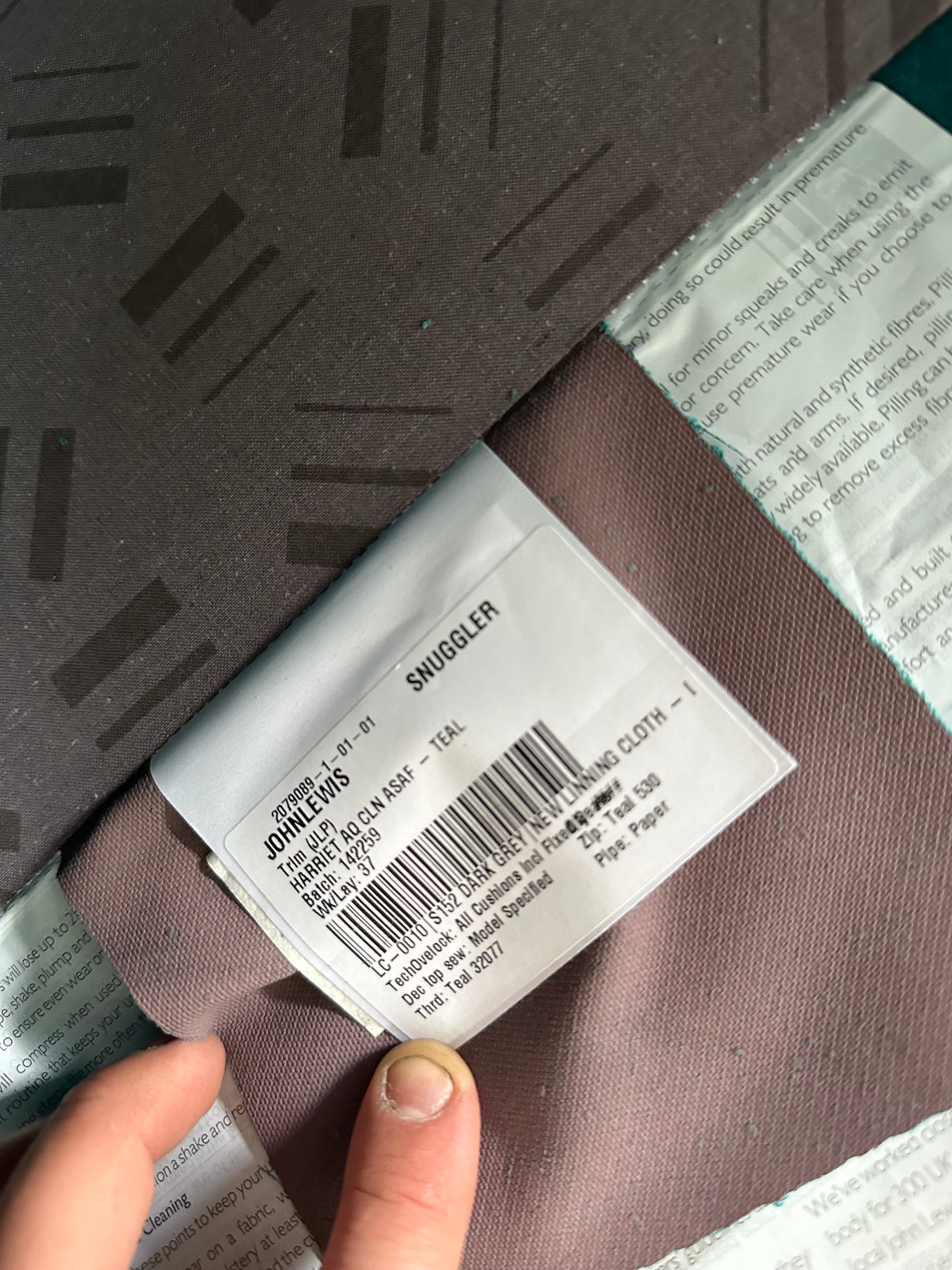 John Lewis Trim Snuggler Aqua Clean Teal