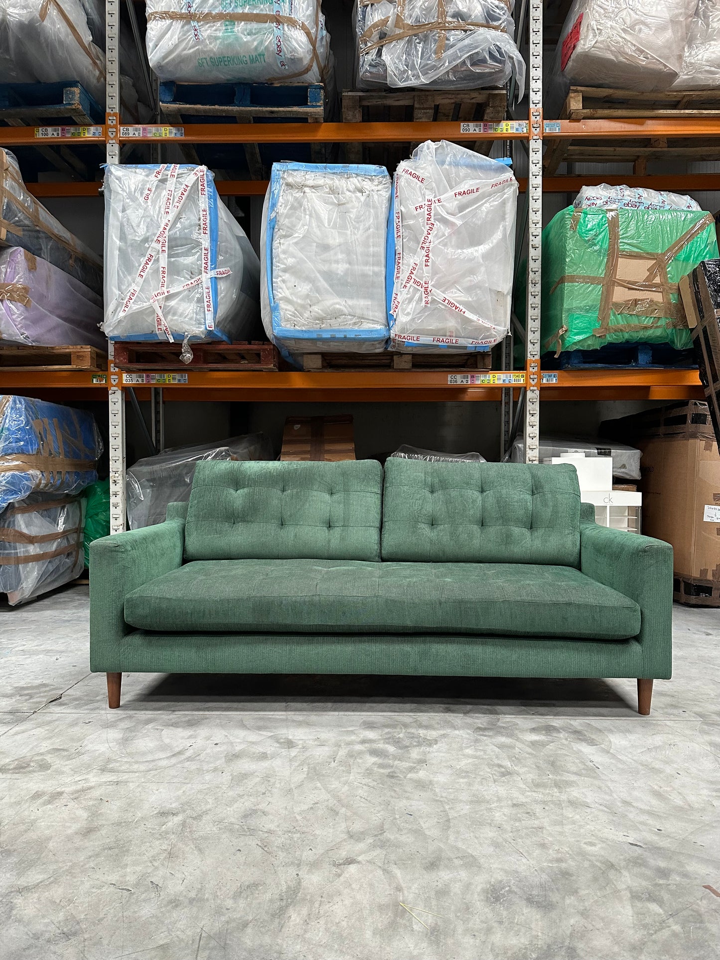 John Lewis Draper II Large 3 Seater Sofa, Dark Leg, Alpine Green