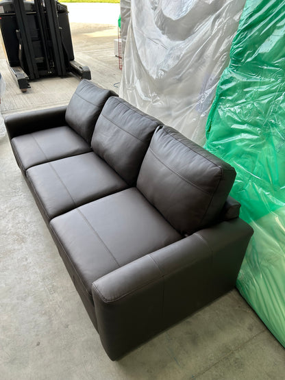 John Lewis Oliver Grand 4 Seater Leather Sofa, Dark Leg Dark Chocolate