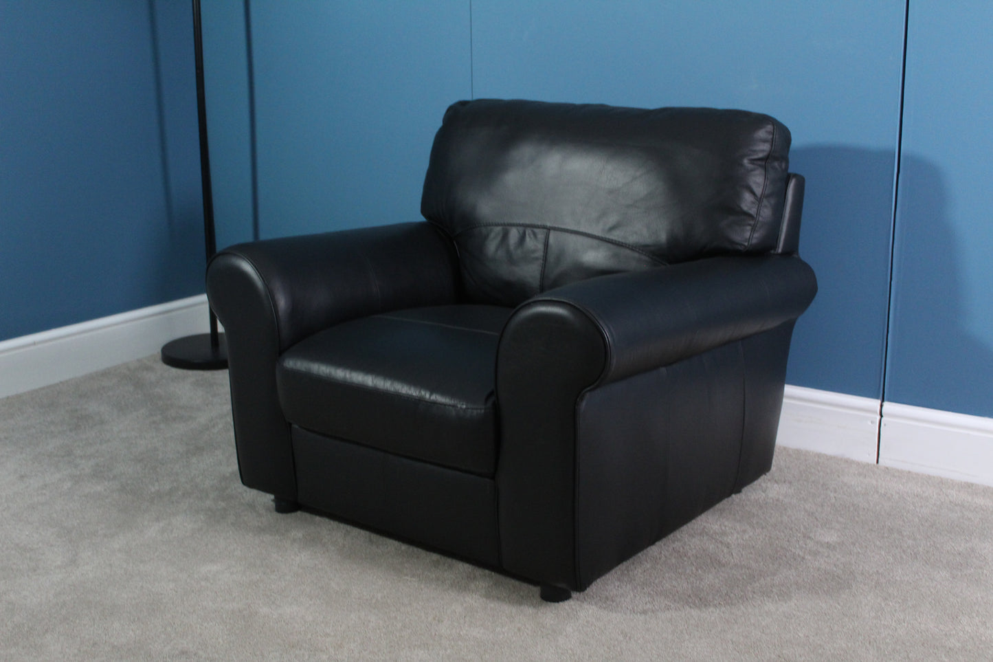 Habitat Salisbury Leather Armchair - Black