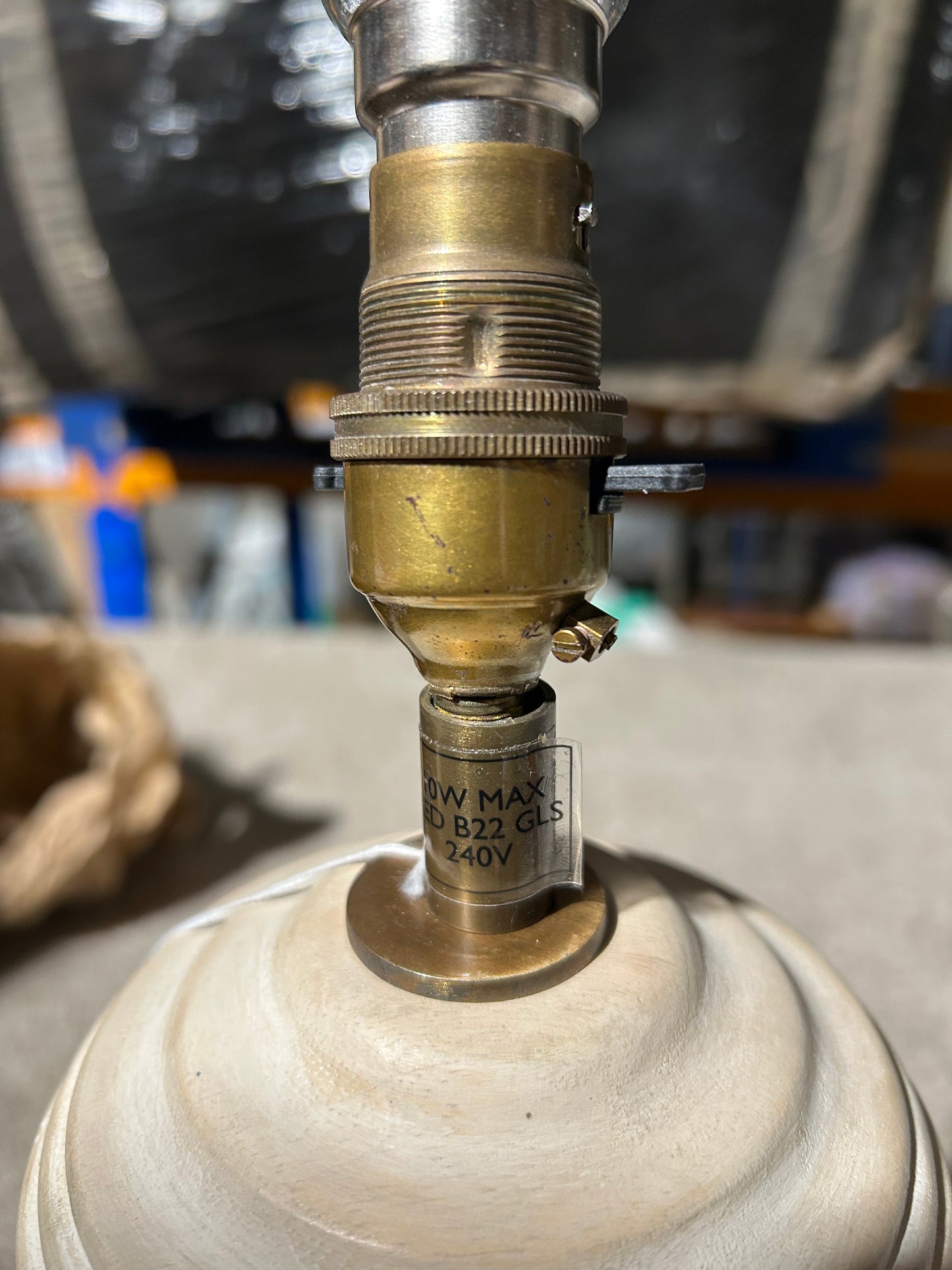 John Lewis Mango Wood Lamp Base, White Wash