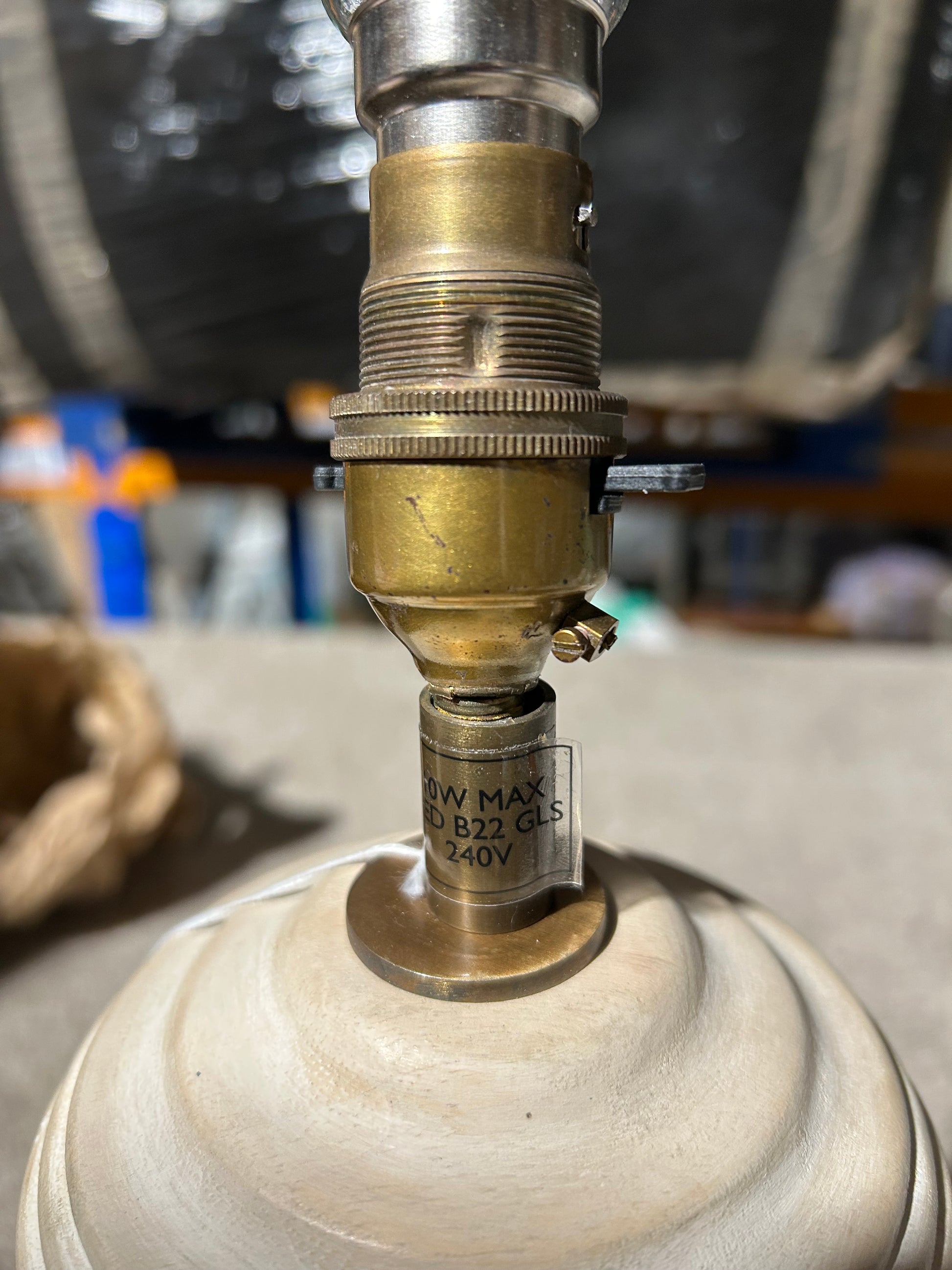 John Lewis Mango Wood Lamp Base, White Wash