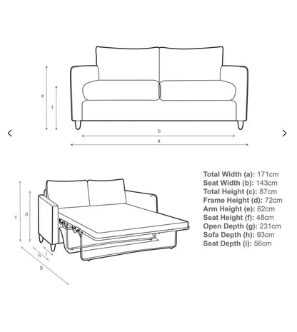 John Lewis Bailey II Double Sofa bed in Linen Hatton Steel