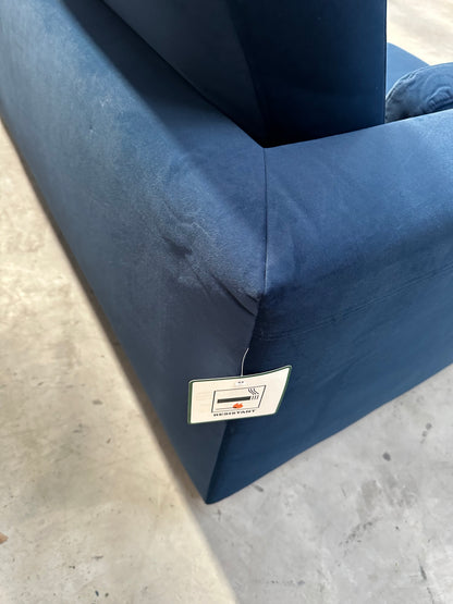 John Lewis Milton RHF Chaise End Sofa, Light Leg, Navy Velvet