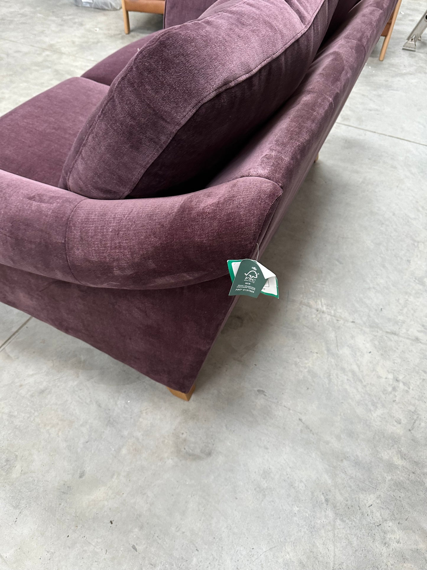 John Lewis Camber Medium 2 Seater Sofa Soft Chenille Aubergine