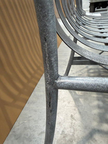 John Lewis Ribbon Metal Garden Dining Armchairs Grey Set of 2