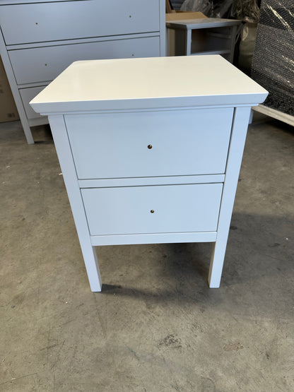 John Lewis Wilton 2 Drawer Bedside Cabinet White Storage