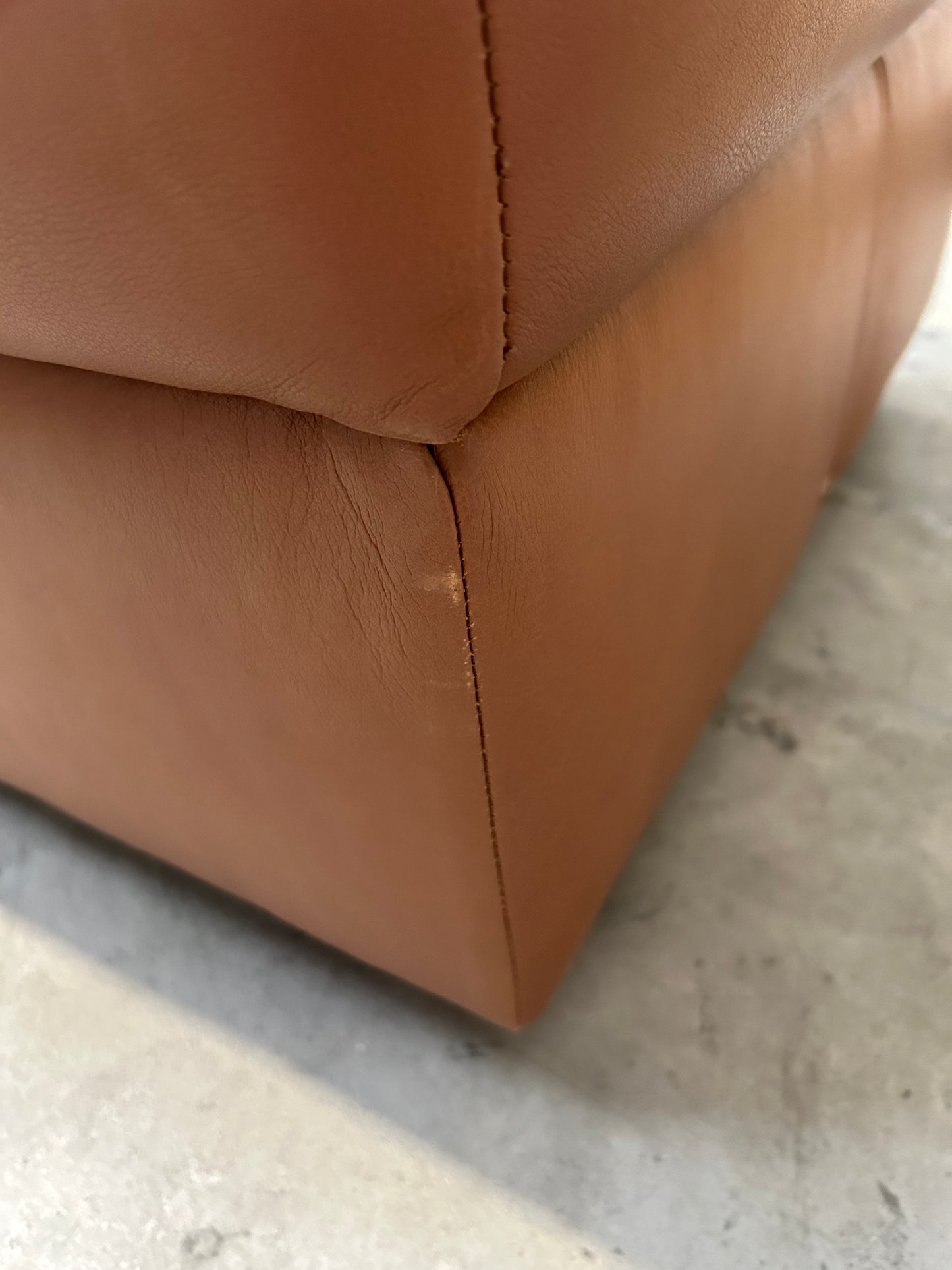 John Lewis Oliver Storage Footstool, Sellvagio Cognac