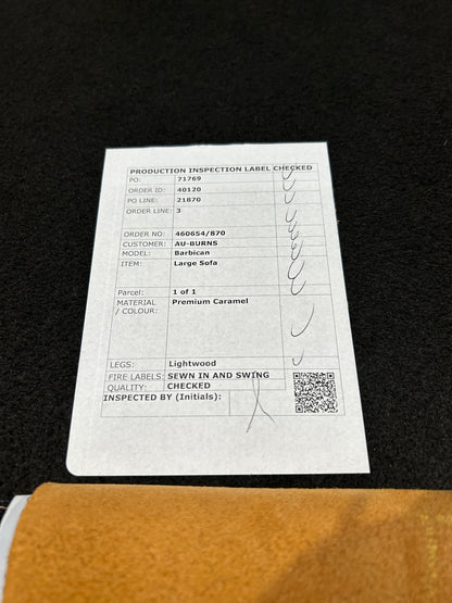 John Lewis Barbican Large 3 Seater Leather Sofa, Light Leg, Premium Caramel