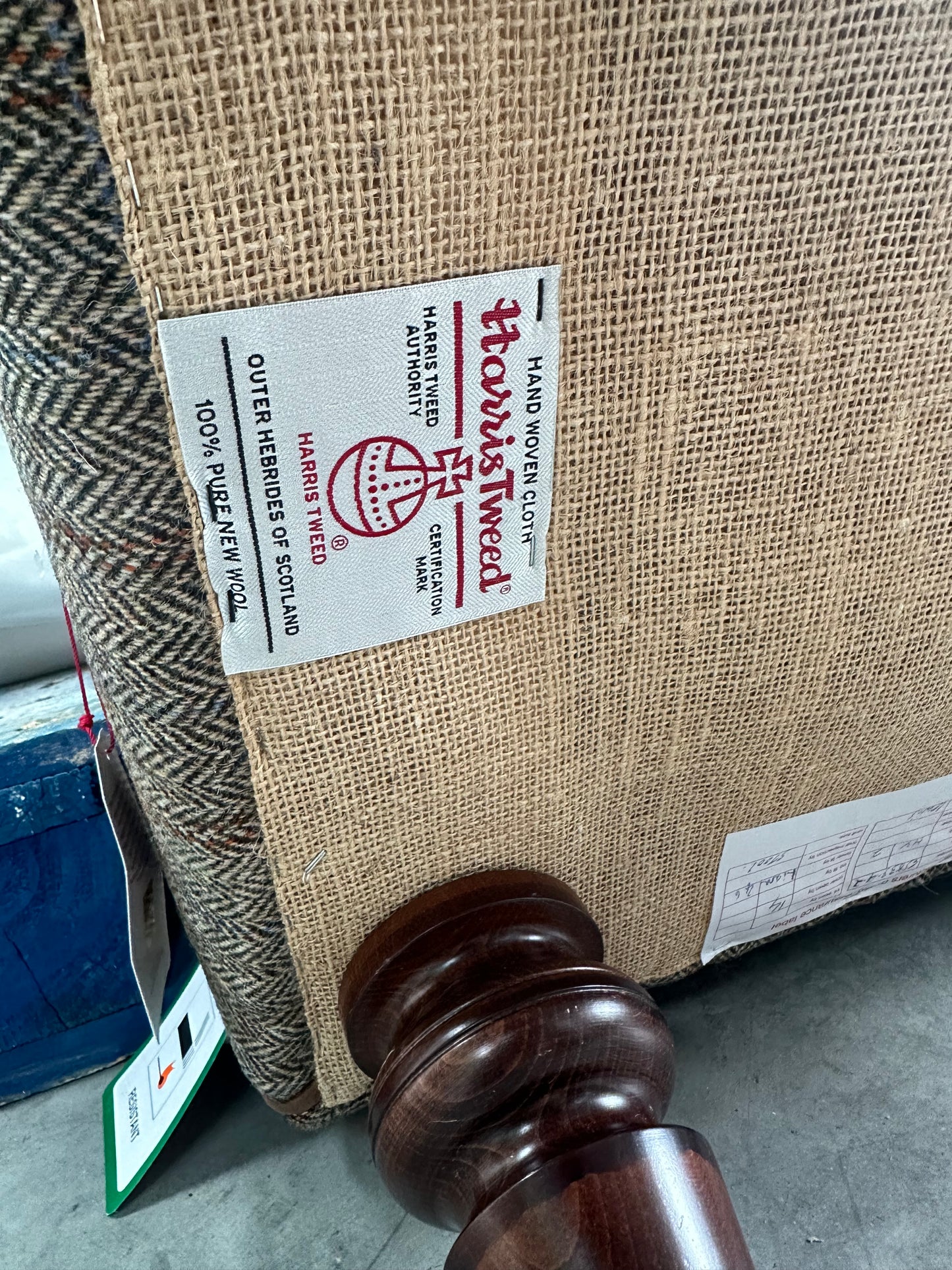 John Lewis Tetrad Lewis Footstool, Harris Tweed Bracken Herringbone