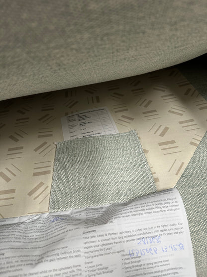 John Lewis Camden Large 3 Seater Sofa Aquaclean Light Blue Seagrass