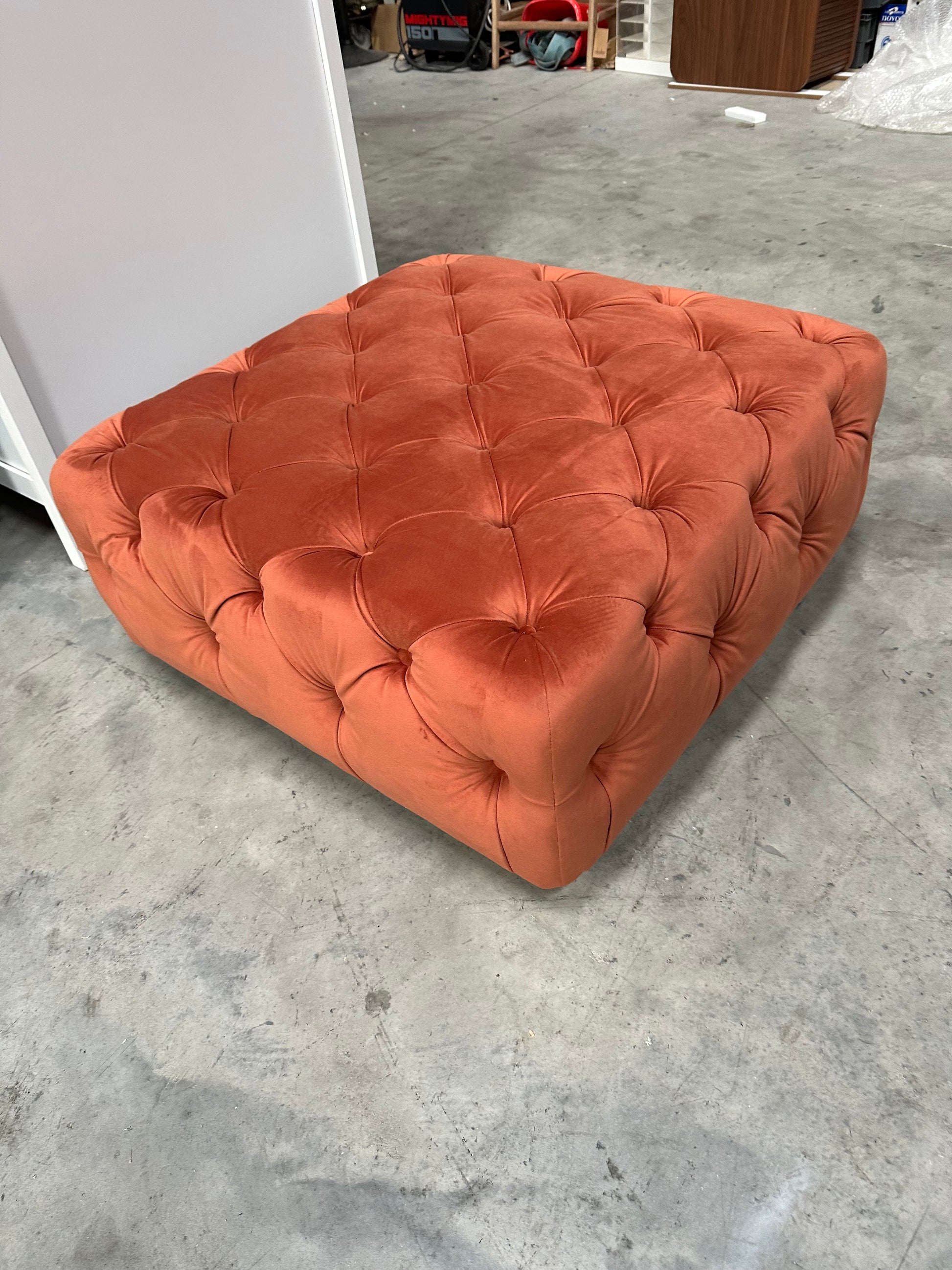 John Lewis + Swoon Radley Footstool, Dark Leg, Rust Terracotta