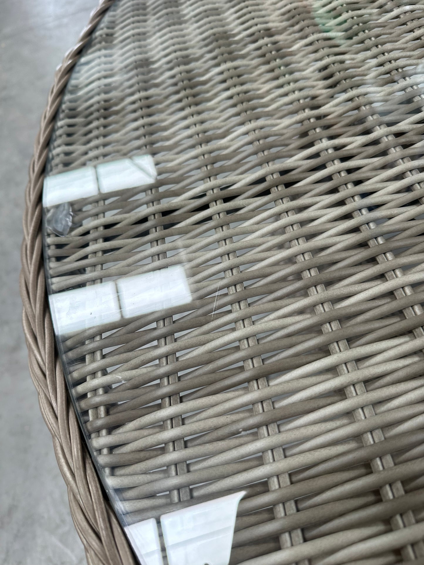 John Lewis Rye Woven 6-Seater Round Garden Dining Table, Natural