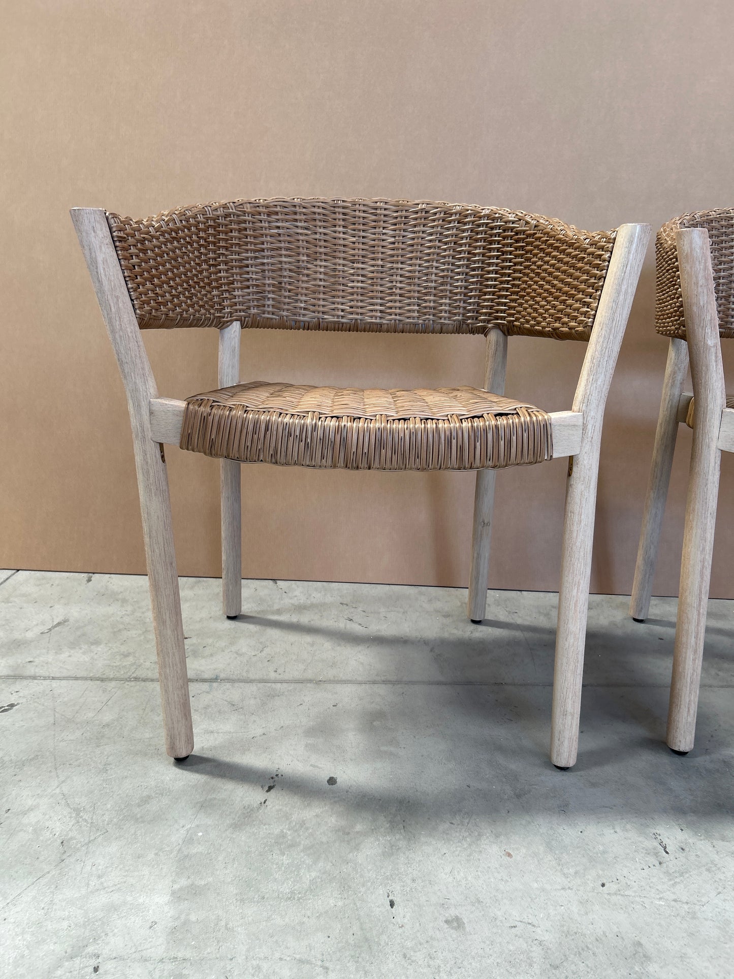 John Lewis Burford Garden Woven Dining Chairs, Set of 2 Acacia Wood Natural