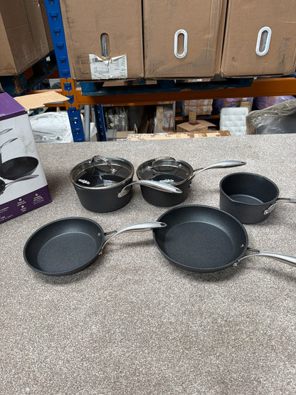 Eaziglide Neverstick3 Professional Aluminium Non-Stick Pan Set, 5 Piece