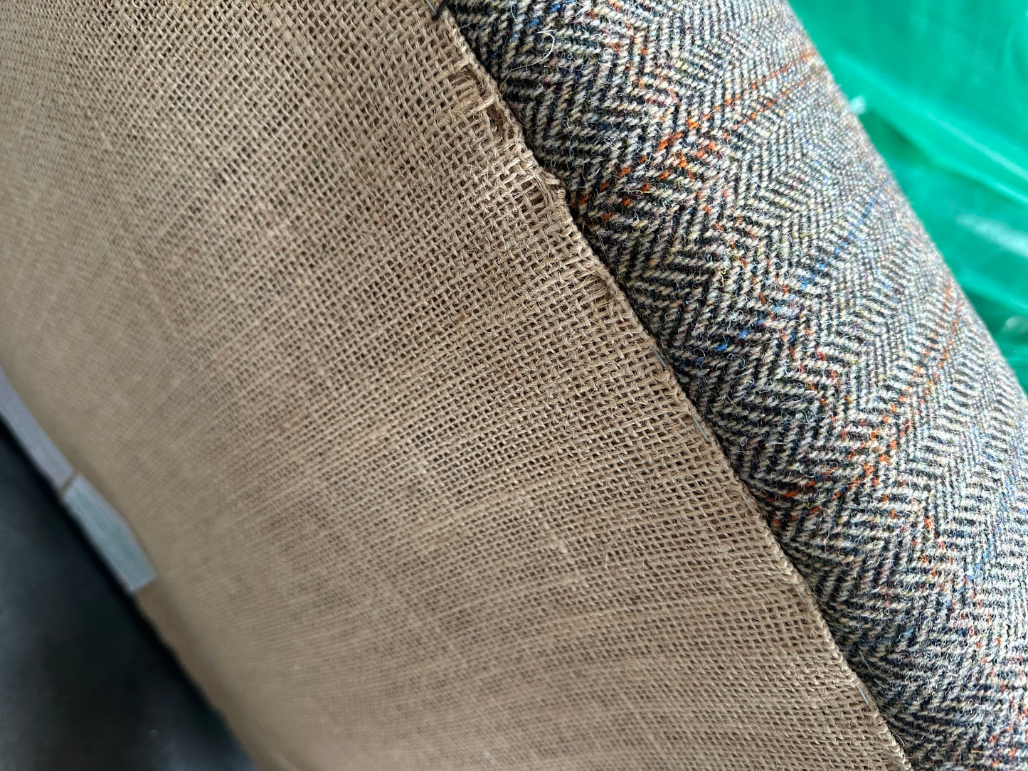 John Lewis Tetrad Lewis Footstool, Harris Tweed Bracken Herringbone