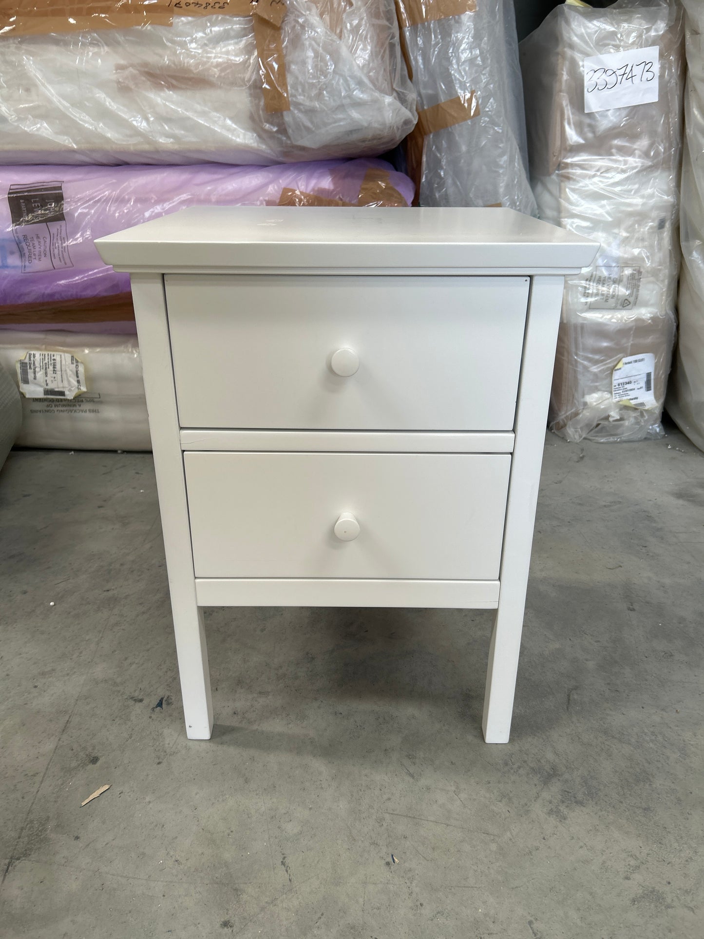 John Lewis Wilton 2 Drawer Bedside Cabinet White