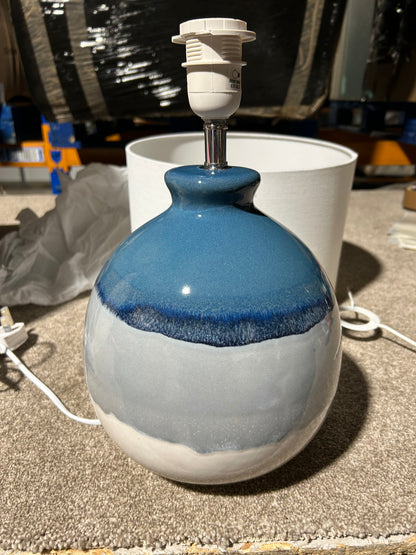 John Lewis Martha Ceramic Table Lamp, Blue/Green