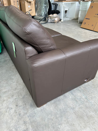 John Lewis Oliver Grand 4 Seater Leather Sofa, Dark Leg Dark Chocolate