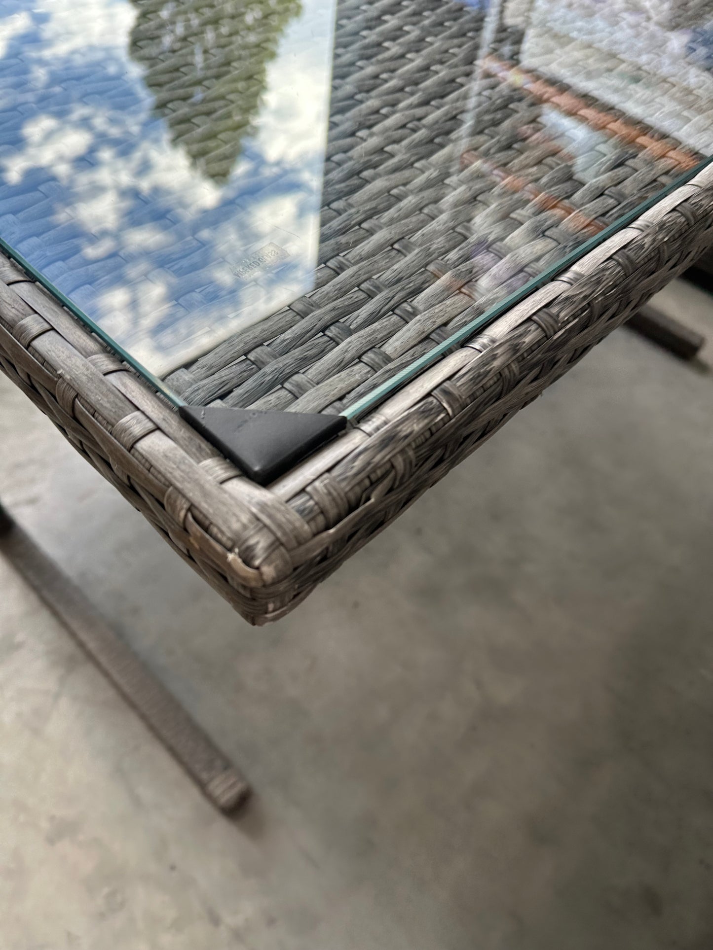 John Lewis Alora Cube 6-Seater Garden Dining Table, Sofas & Stools Set, Brown/Grey