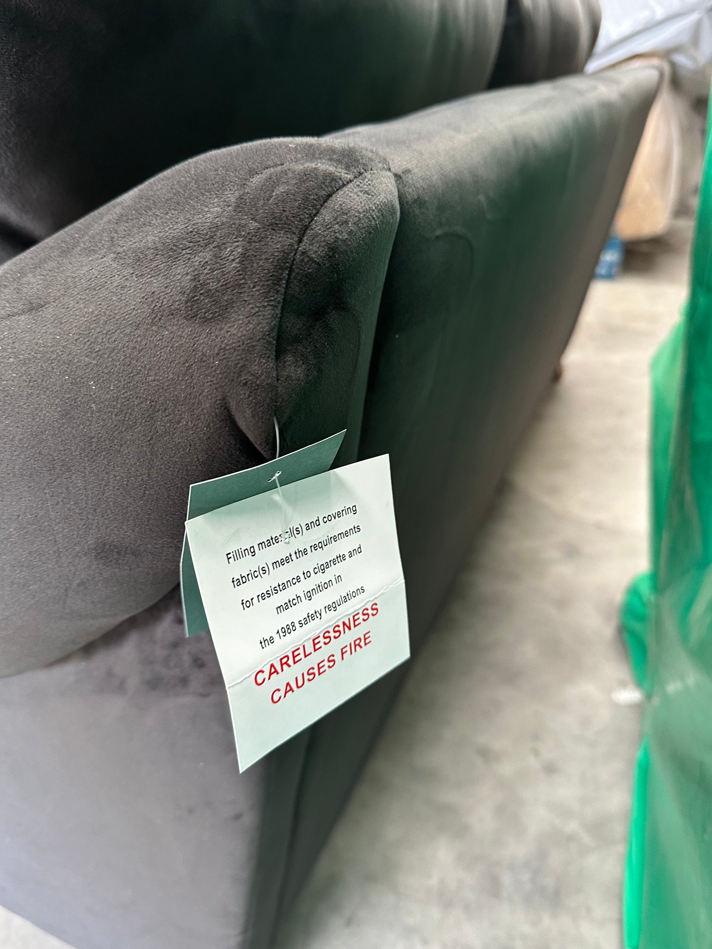 John Lewis Camber Large 3 Seater Sofa Black Velvet