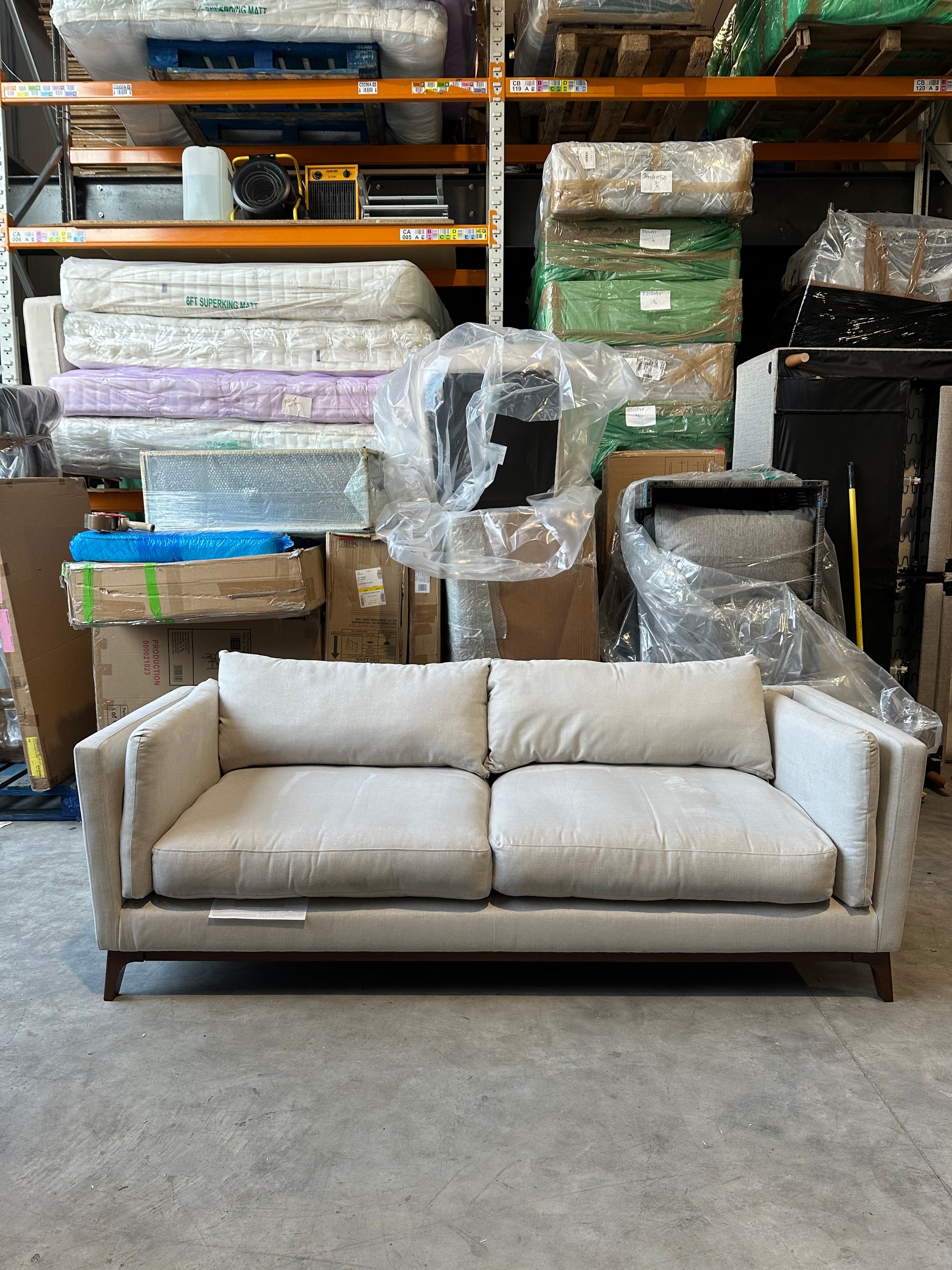 John Lewis Trim Grand 4 Seater Sofa Soft Weave Clay