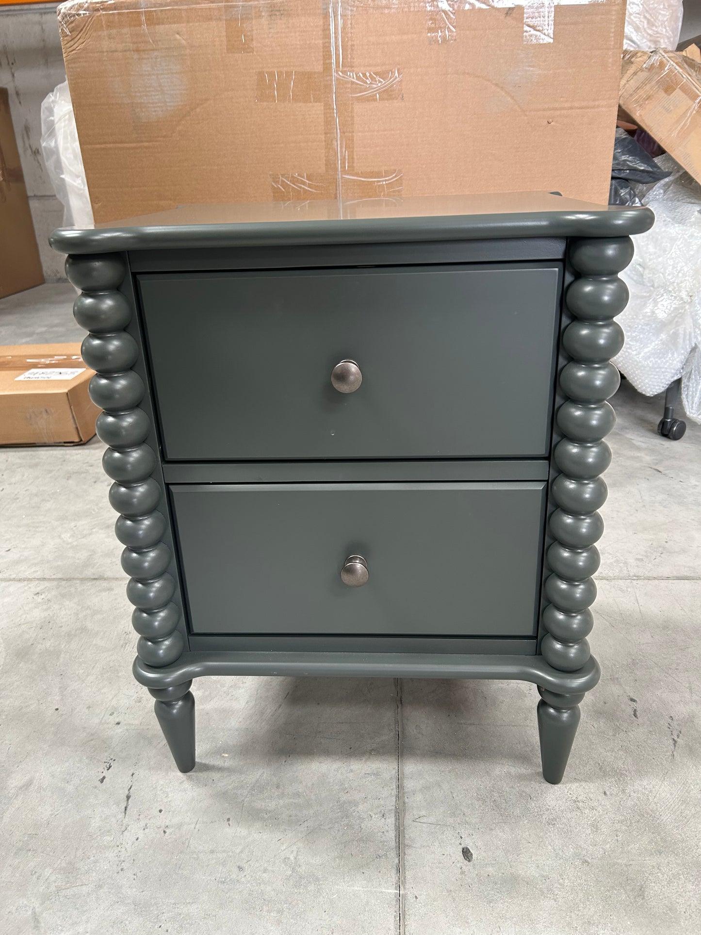 John Lewis Bobbin 2 Drawer Bedside Table Green