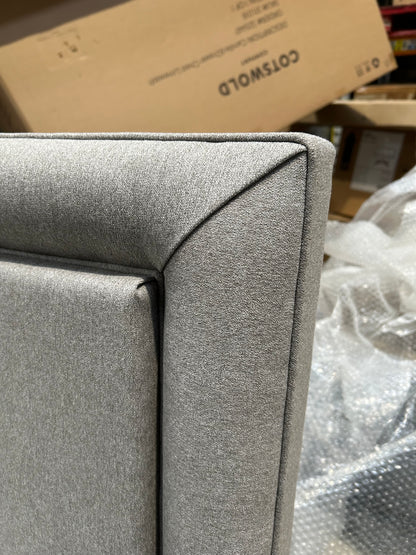 Sealy Beetham Full Height Upholstered Headboard, Super King Size, Silver Fox