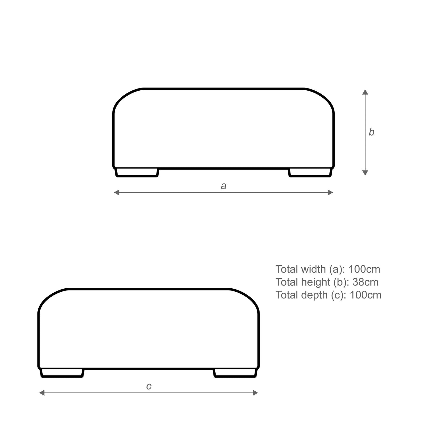 John Lewis Tokyo Footstool Easy Clean Chunky Chenille Natural dark feet