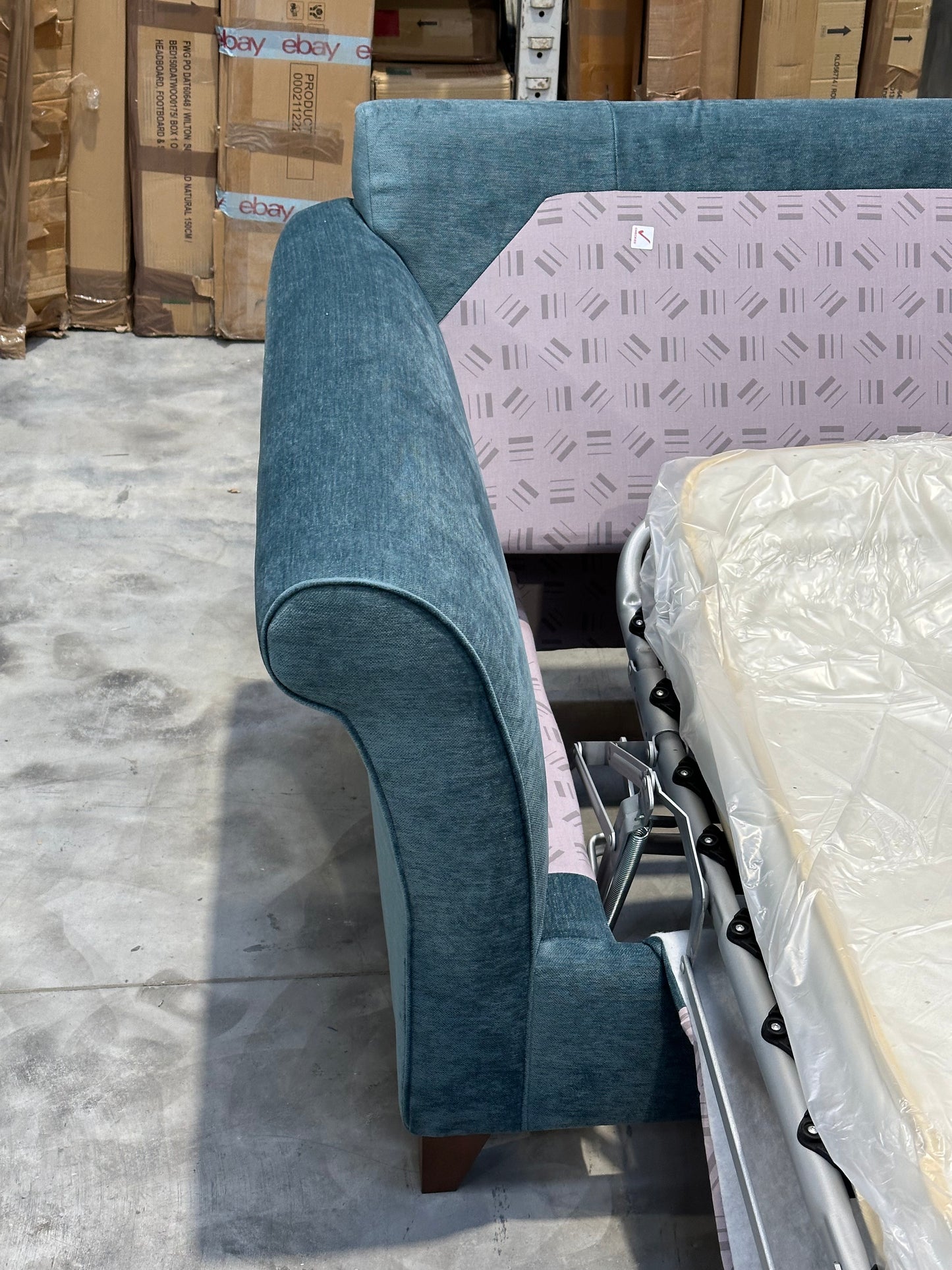 John Lewis Charlotte Grand 4 Seater Sofa Bed , Dark Leg, Teal Aquclean