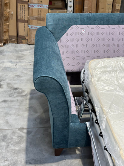 John Lewis Charlotte Grand 4 Seater Sofa Bed , Dark Leg, Teal Aquclean