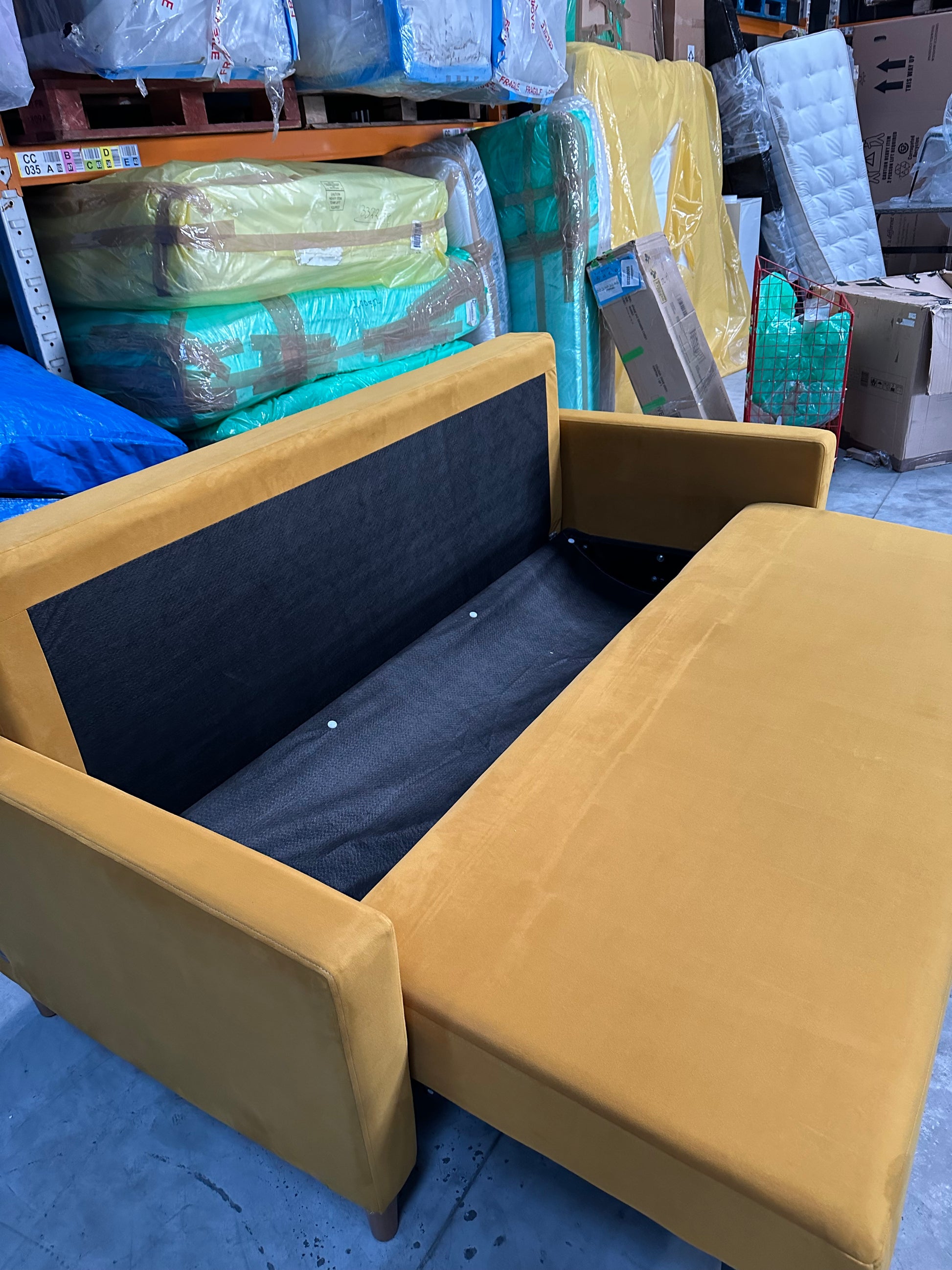 G Plan Vintage The Fifty Four Large 3 Seater Sofa Bed, Plush Turmeric