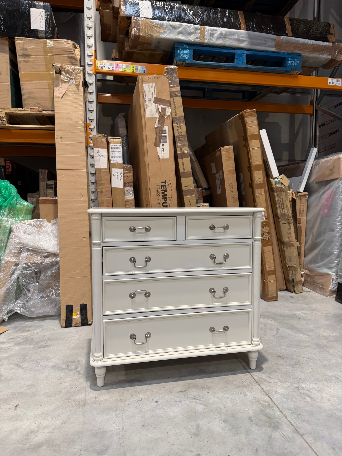 Laura Ashley Clifton 5 Drawer Chest Grey