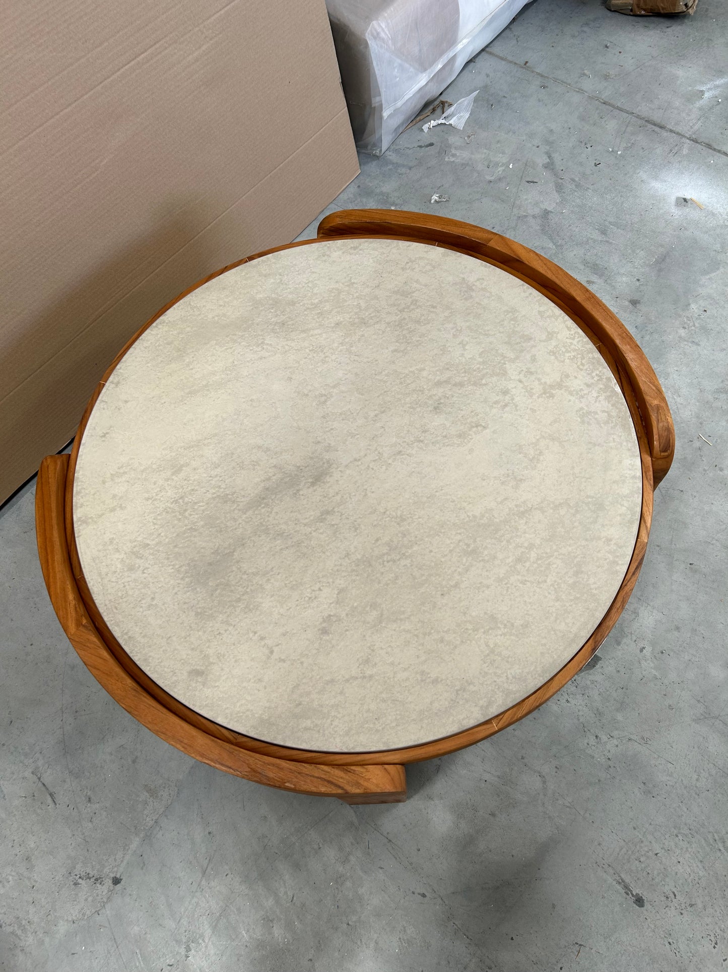 John Lewis Terra Teak Wood Round Garden Coffee Table, 90cm